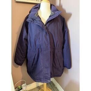 Lands End Squall Coat Womens 2X (20-22) Purple Waterproof Insulated Parka Hooded